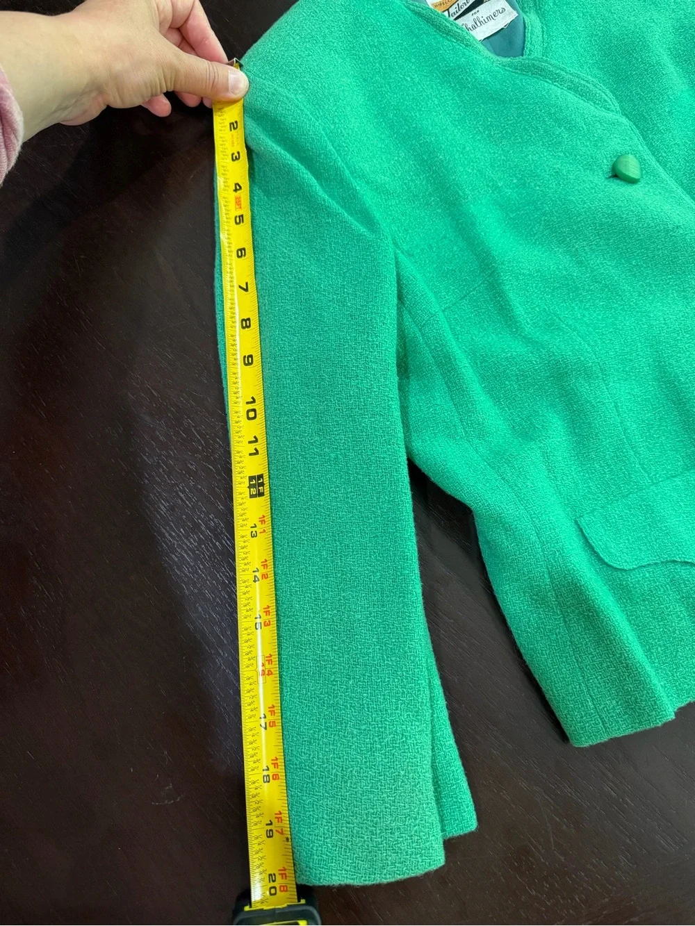 Tailorbrooke for Thalhimers vintage‎ 1960s bright green wool tweed skirt suit